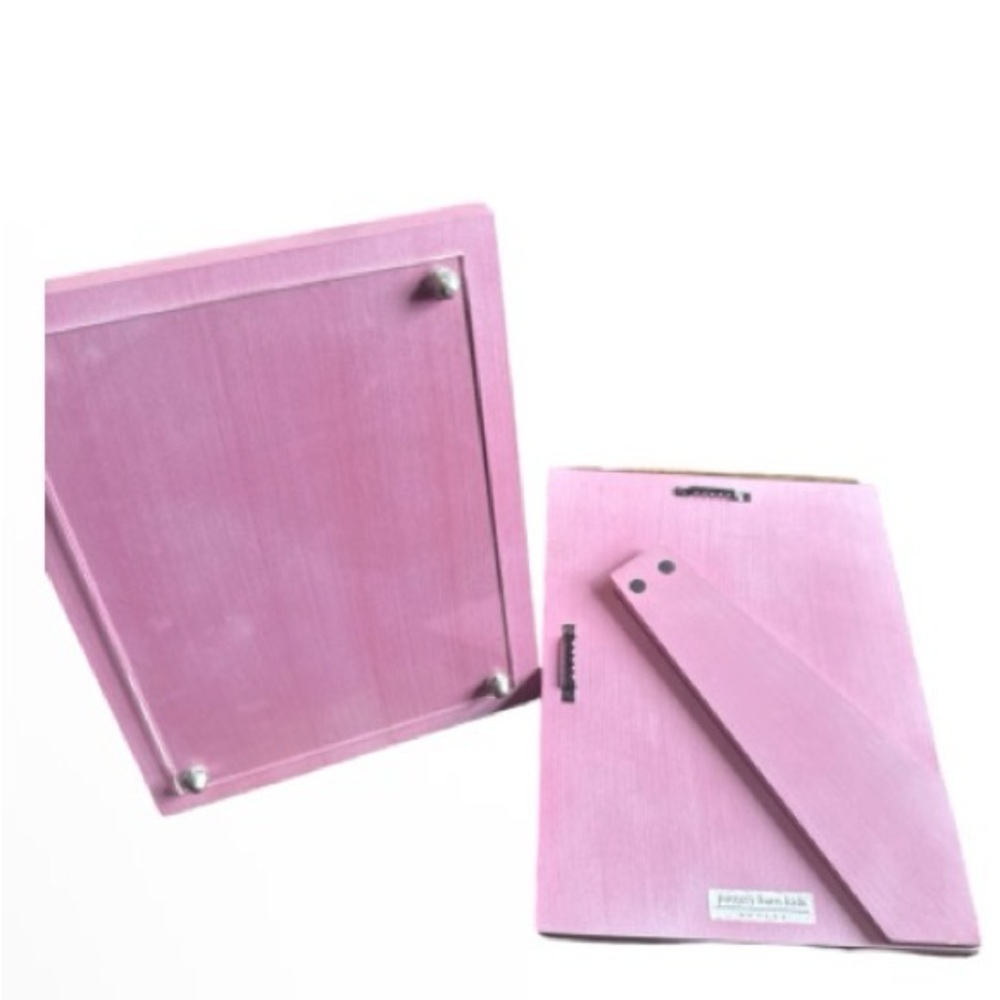 Pottery Barn Kids Pink Wood Picture Frames Set